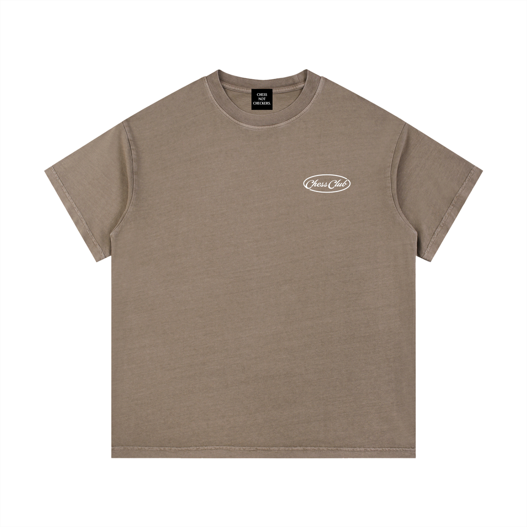 Vintage Wash CHESS NOT CHECKERS Cotton T-Shirt
