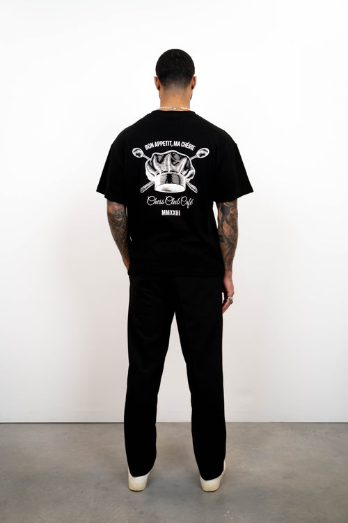Chess Club Cafe - Bon Appetit T Shirt - Black