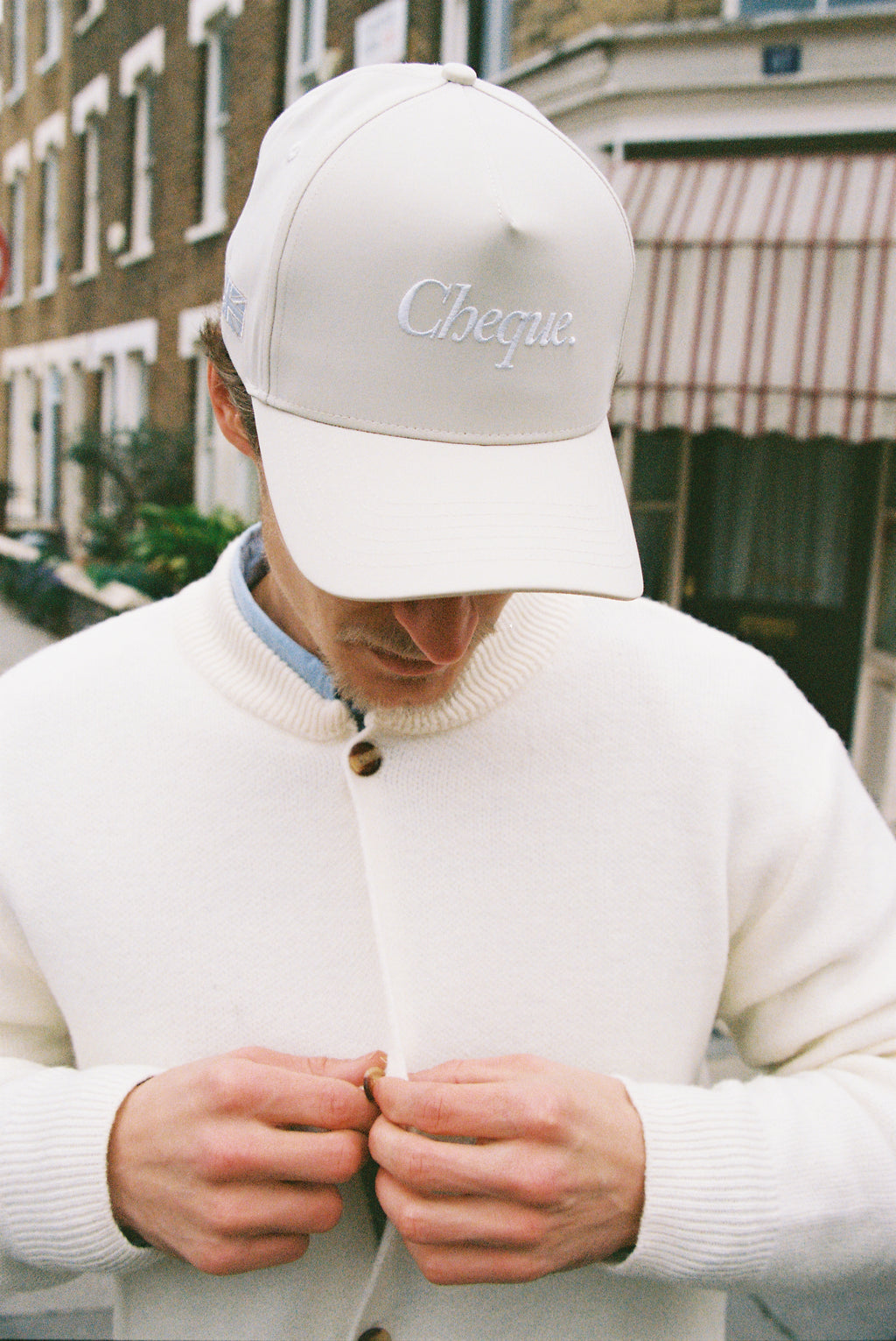 Cheque Nylon Cap - Beige