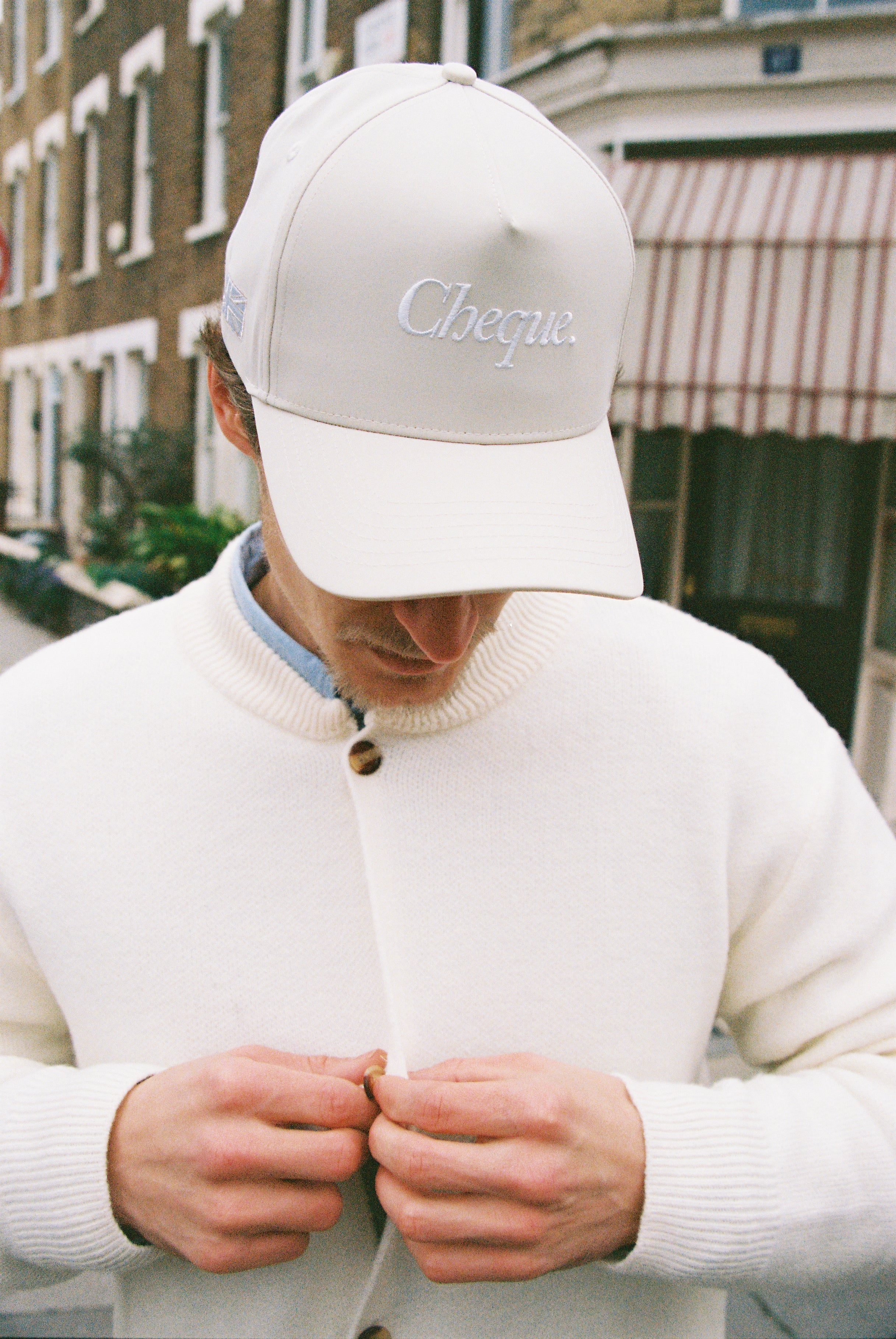 Cheque Nylon Cap - Beige