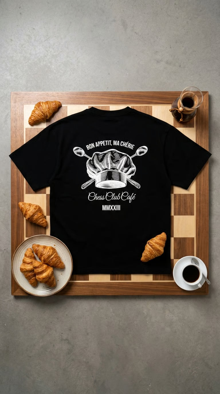 Chess Club Cafe - Bon Appetit T Shirt - Black
